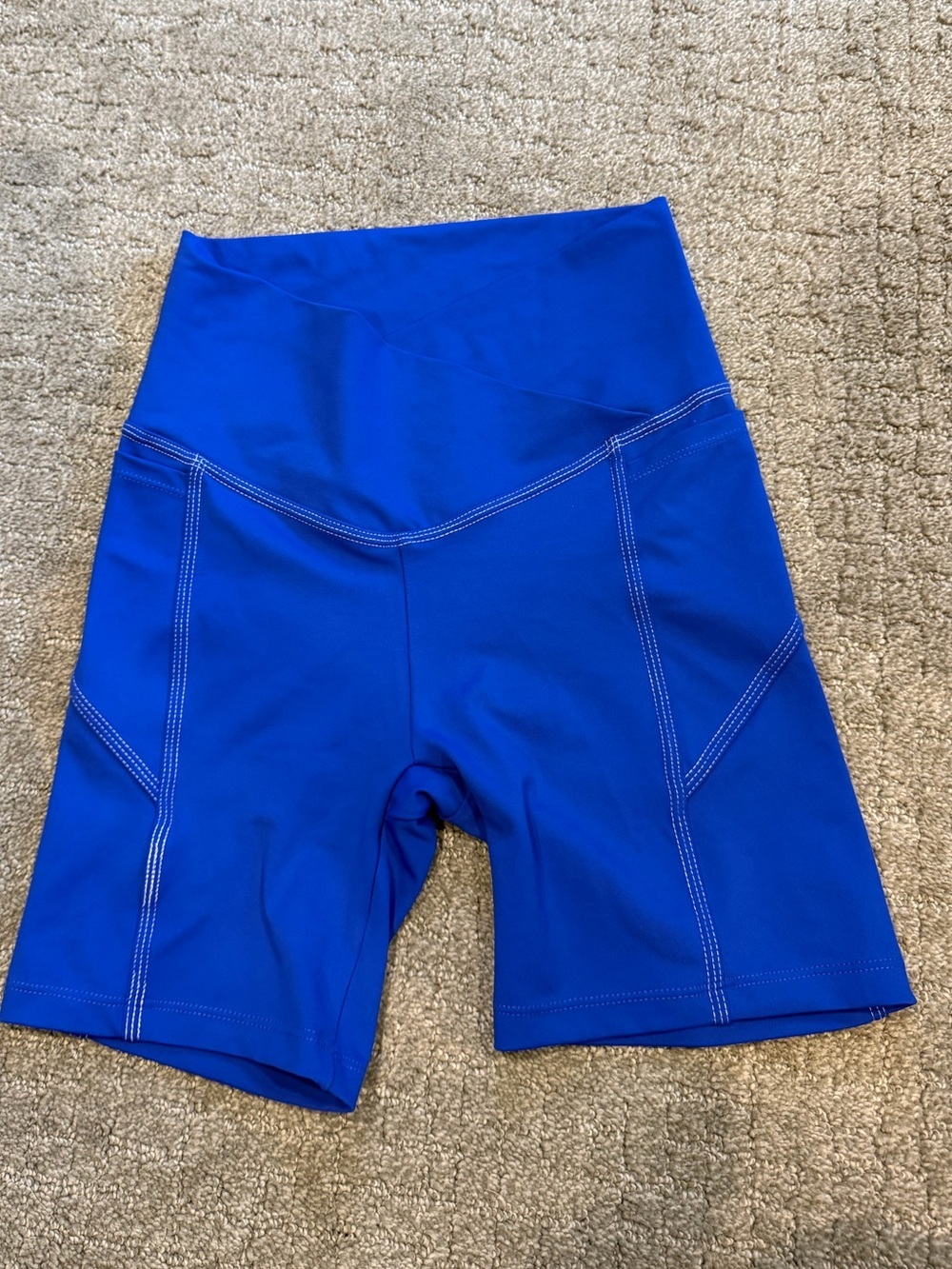 WIlo the Label High-Rise Royal Blue Womenβs Bike Shorts with fold over waist S